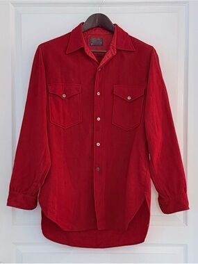 Pendleton Vintage Red Wool Button-Down Shirt